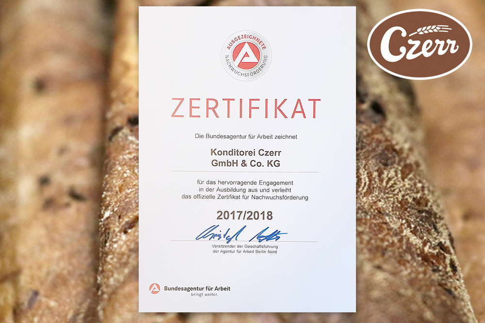 Naturbäckerei Czerr Zertifikat Ausbildung